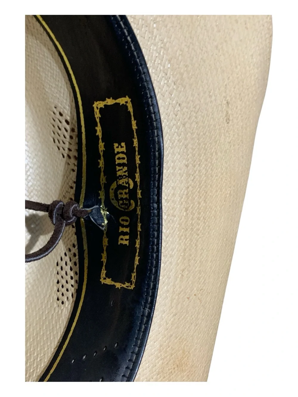 Men's Vintage Rio Grande 5XXXXX Straw Cowboy Hat Size 7 1/2 - Picture 6 of 8